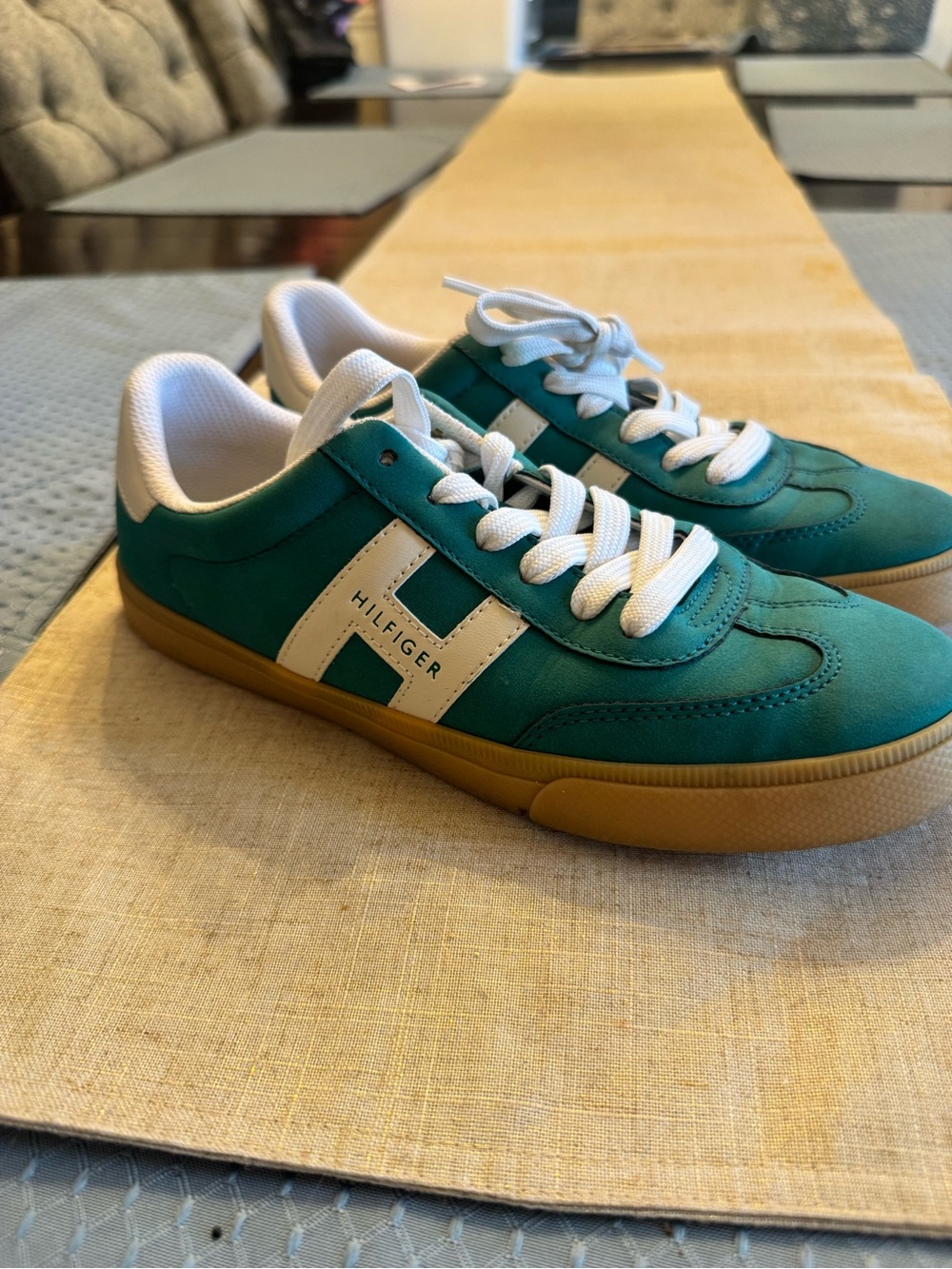 Tommy Hilfiger Women’s Teal Lace-Up Sneakers